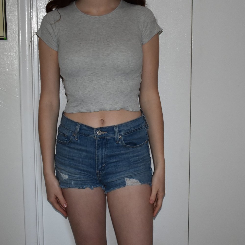 Comfy Light Gray Crop